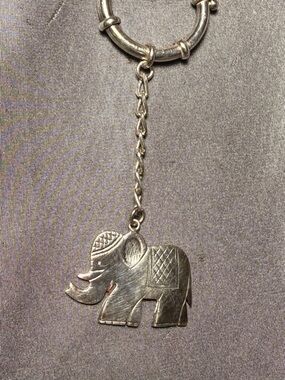 Sterling silver 925  Elephant Keychain Charm